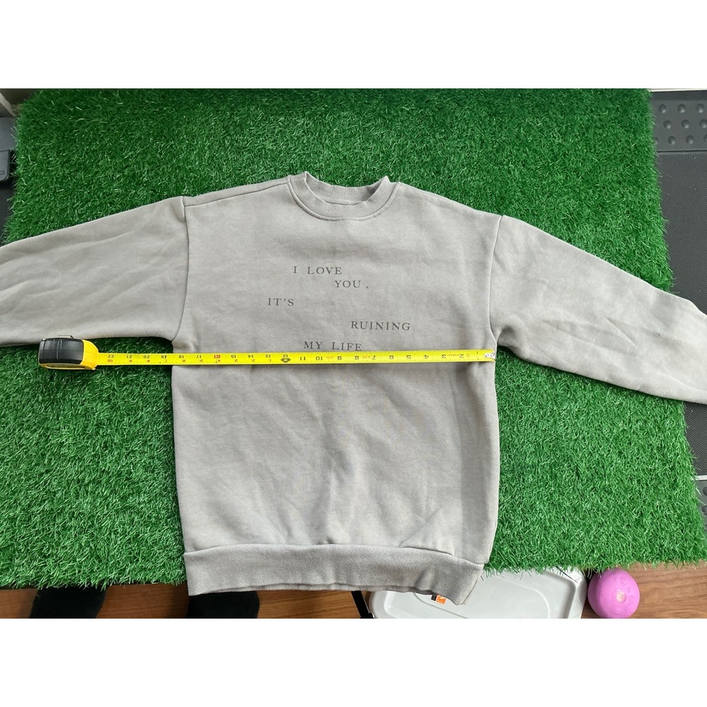 Taylor Swift The Tortured Poets Department TTPD Grey Crewneck Sweatshirt Small